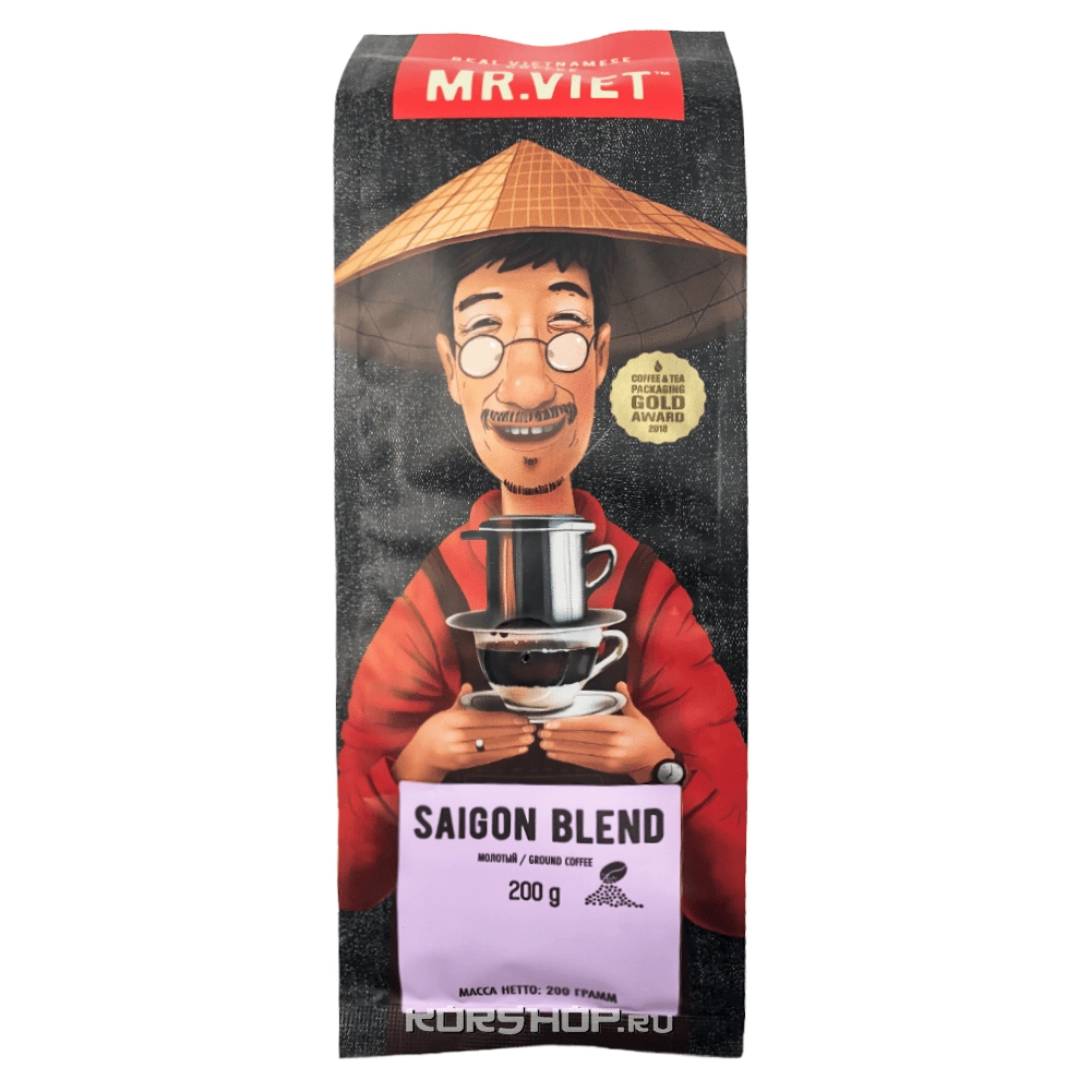 Молотый кофе Saigon Blend Mr.Viet, Вьетнам, 200 г Молотый кофе Saigon Blend Mr.Viet, Вьетнам, 200 г