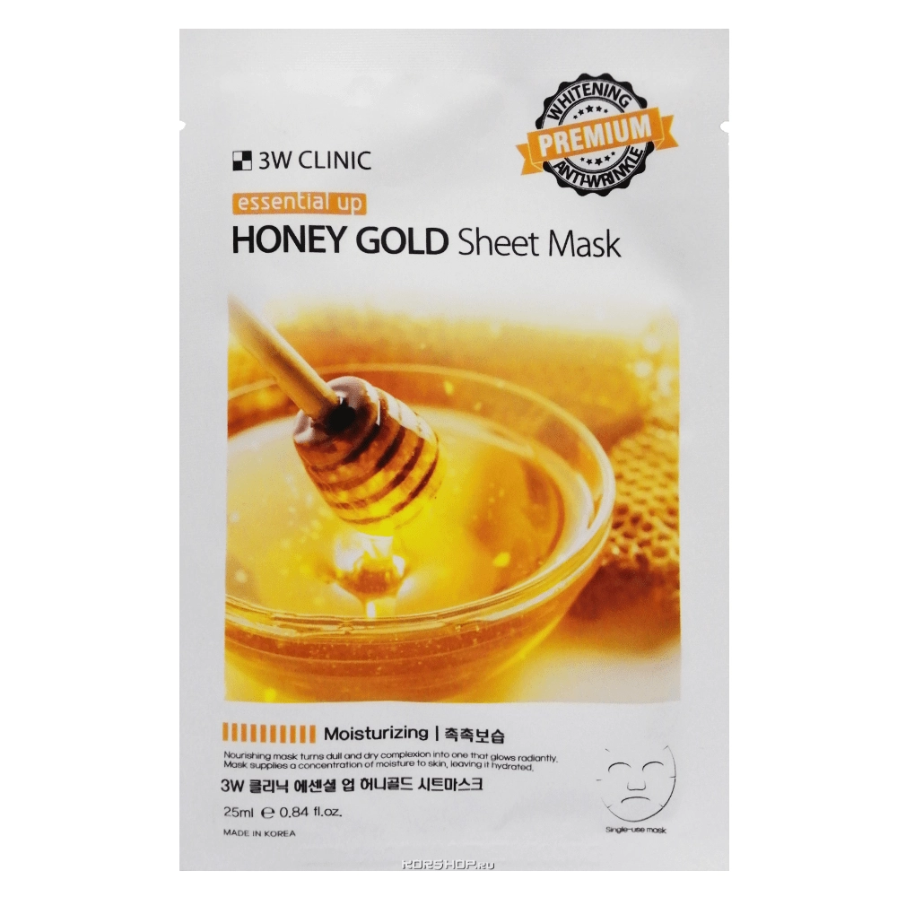 Увлажняющая маска для лица с экстрактом меда Moisturizing Essential Up 3W Clinic, Корея, 25 мл.