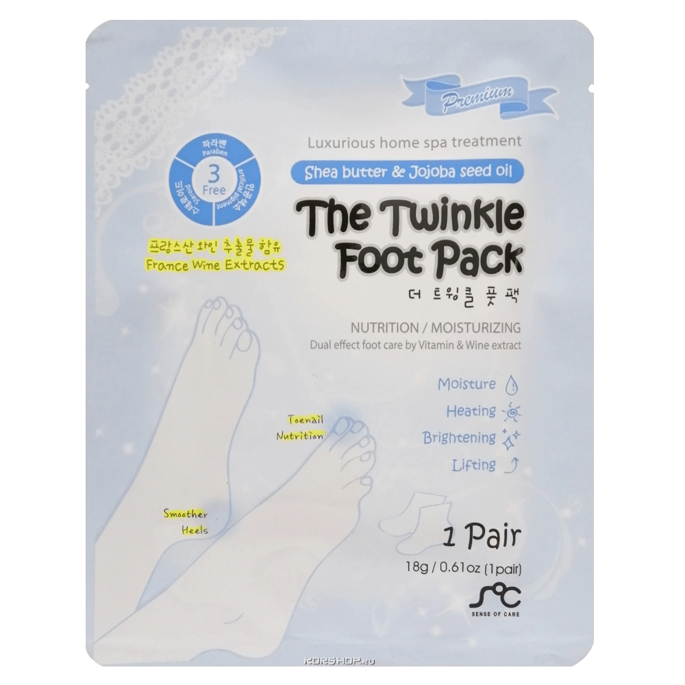 Увлажняющая разогревающая маска носки для ног с маслом ши и жожоба Sense of Care RainbowBeauty, Корея, 18 г Увлажняющая разогревающая маска носки для ног с маслом ши и жожоба Sense of Care RainbowBeauty, Корея, 18 г