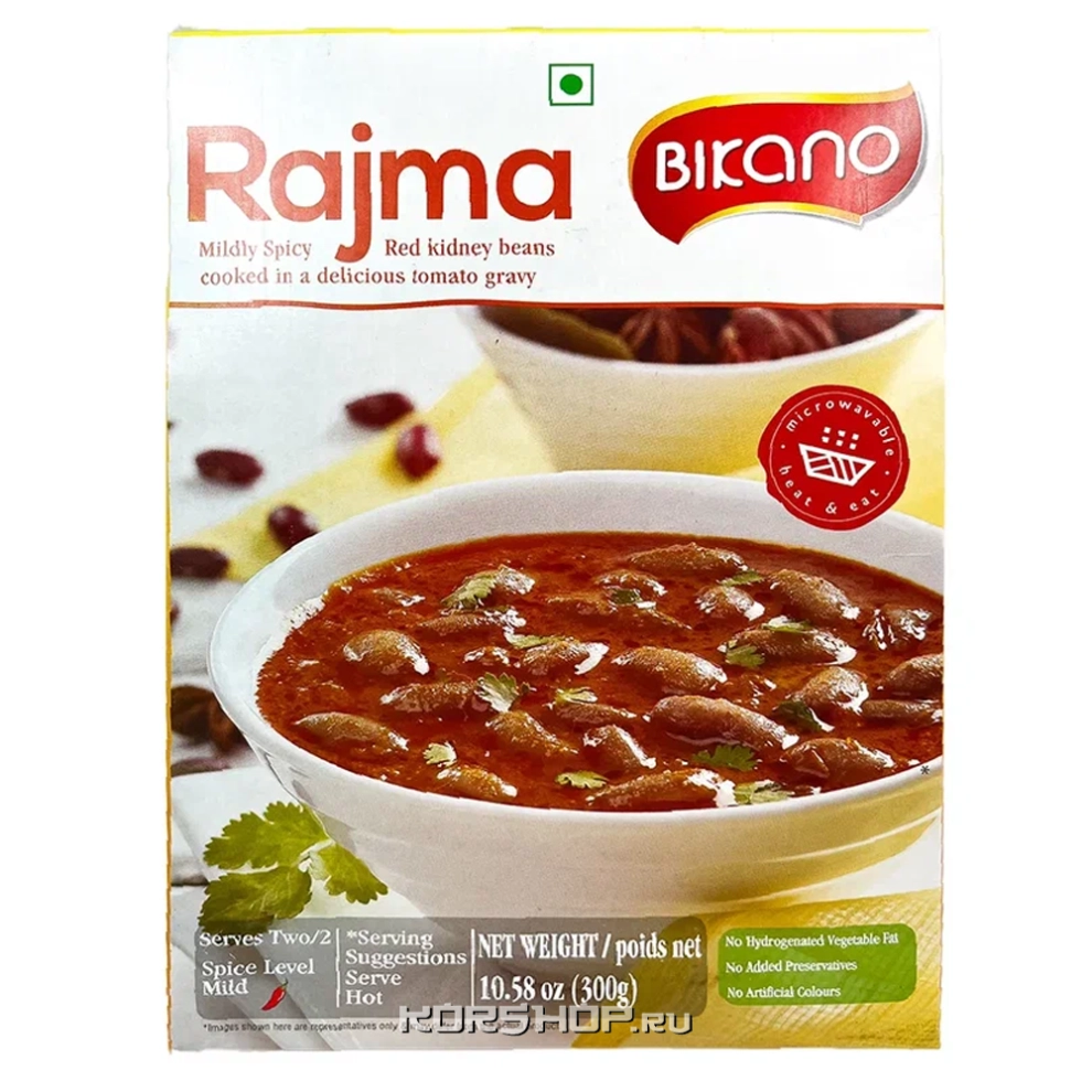 Готовое блюдо Запечённая фасоль в томатном соусе Rajma Bikano, Индия, 300 г Готовое блюдо Запечённая фасоль в томатном соусе Rajma Bikano, Индия, 300 г