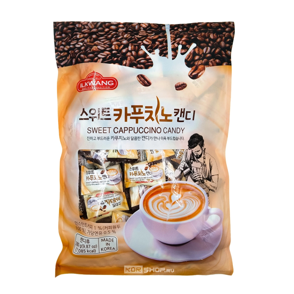 Леденцовая карамель со вкусом сладкого капучино Sweet Cappuccino Candy Ilkwang, Корея, 280 г Леденцовая карамель со вкусом сладкого капучино Sweet Cappuccino Candy Ilkwang, Корея, 280 г