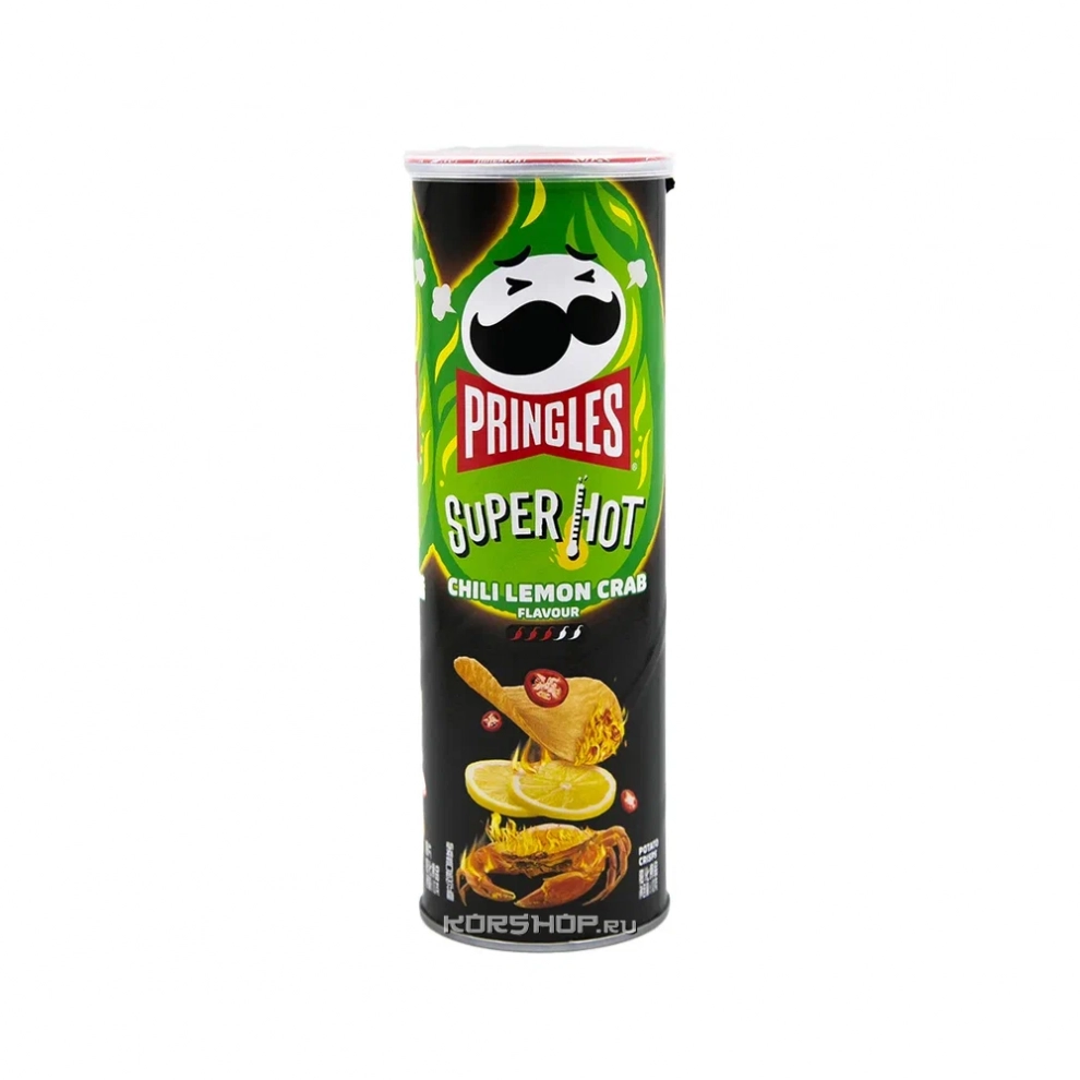 Чипсы со вкусом лимона и краба (острые) Pringles, Китай, 110 г Чипсы со вкусом лимона и краба (острые) Pringles, Китай, 110 г