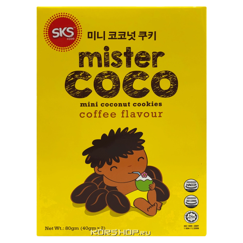 Мини печенье с кофейным вкусом Mister Coco, Малайзия, 80 г.