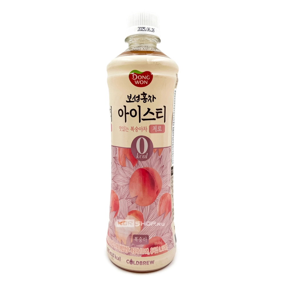 Напиток холодный чай со вкусом персика (0 ккал) Peach Iced Tea Dongwon, Корея, 500 мл