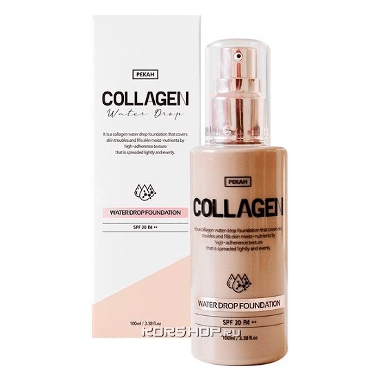Увлажняющая тональная основа с коллагеном 23 тон (натуральный бежевый) SPF20 PA++ Pekah, Корея, 100 мл