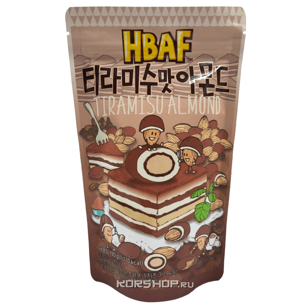 Миндаль со вкусом тирамису Hbaf, Корея, 190 г Миндаль со вкусом тирамису Hbaf, Корея, 190 г