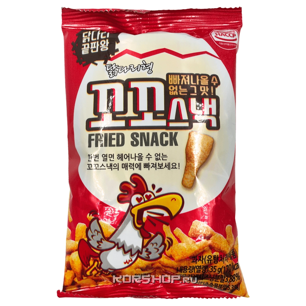 Хрустящие снэки со вкусом острой курицы Kko Kko Snack, Корея, 35 г