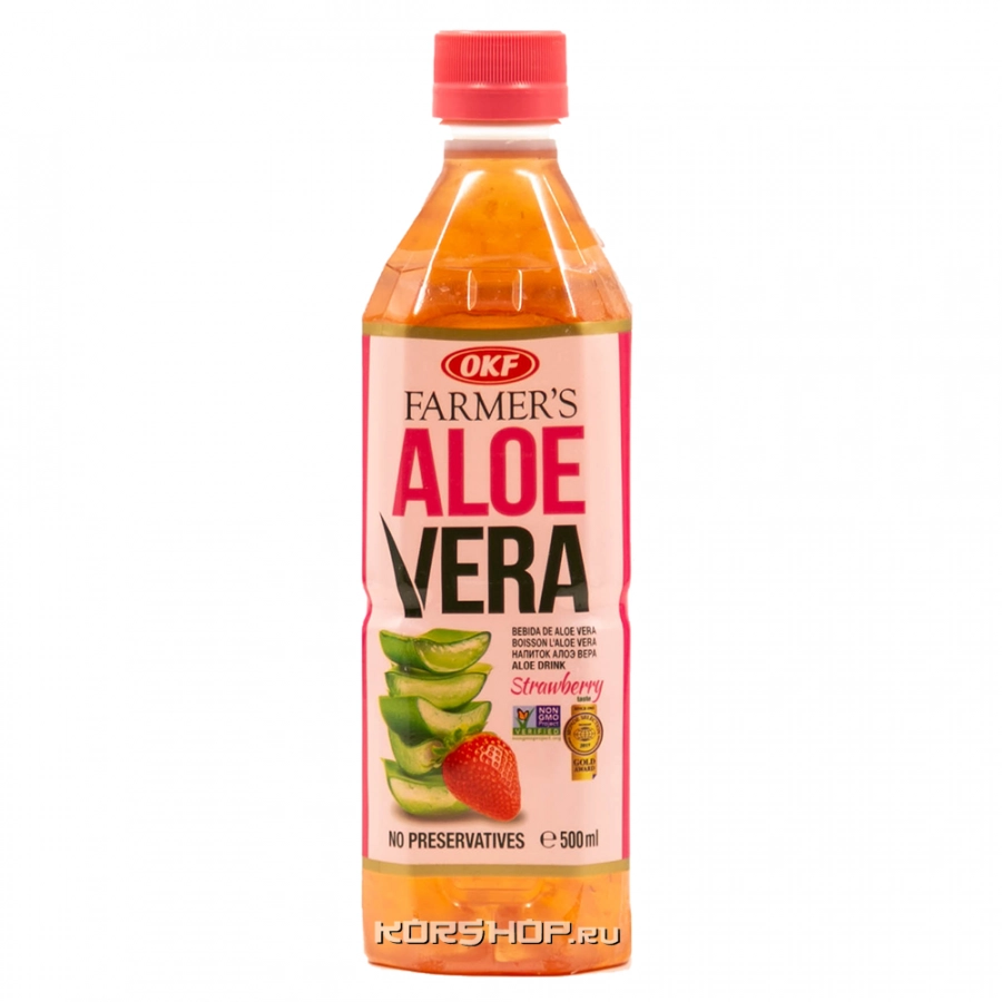 Негазированный б/а напиток Клубника с Алоэ Farmer's OKF, Корея, 500 мл