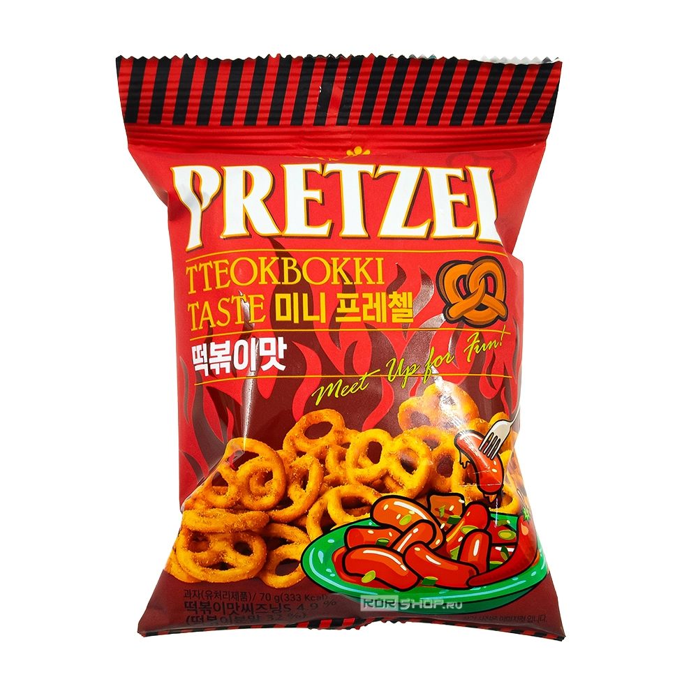 Мини-крендели "Претцели" со вкусом токпокки Самджин/Samjin, Корея, 70 г