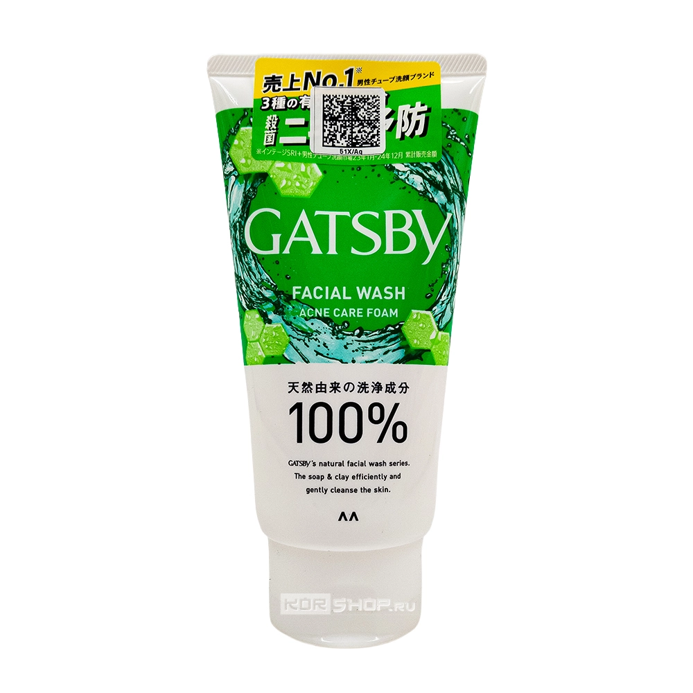 Мужская успокаивающая крем-пенка для умывания склонной к акне кожи (с охлаждающим эффектом) Гэтсби (Gatsby) Mandom, Индонезия, 130 г