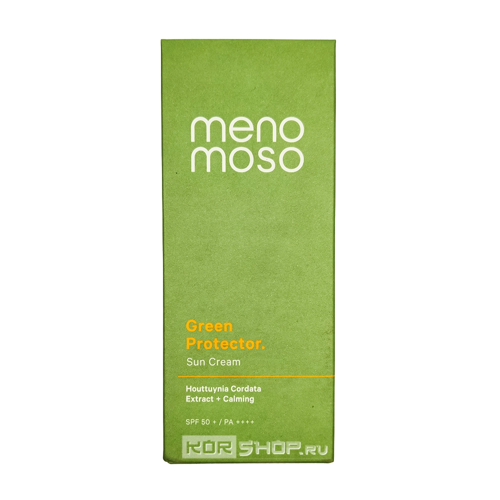 Успокаивающий солнцезащитный крем для чувствительной кожи, солнцезащитный фактор 50 от УФ-лучей типа B (Sun Protection Factor SPF50), высокая степень защиты от УФ-лучей типа А (Protection Grade of UVA PA++++) «Зеленая защита» (Green Protector) Menomoso, К
