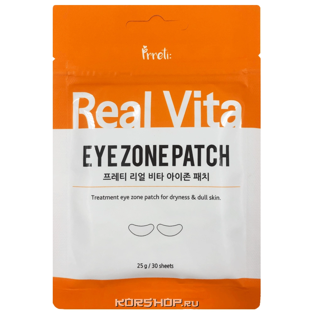 Антивозрастные патчи для глаз с ниацинамидом и аденозином Real Vita Prreti (30 шт.), Корея, 25 г Антивозрастные патчи для глаз с ниацинамидом и аденозином Real Vita Prreti (30 шт.), Корея, 25 г