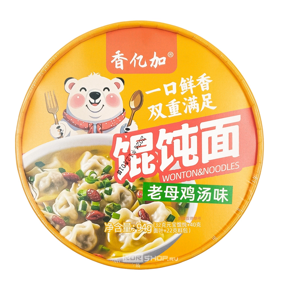 Лапша б/п с вонтонами со вкусом курицы Leiqia, Китай, 94 г