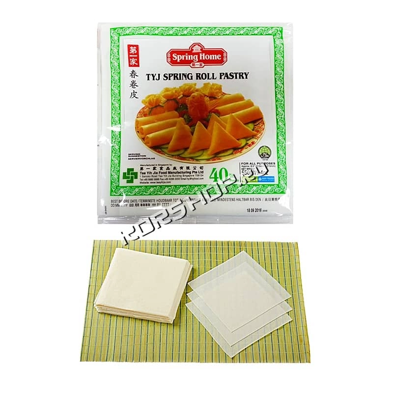 Тесто для спринг-роллов Харумаки 215х215 мм (40 шт), Spring Home 550 г Тесто для спринг-роллов Харумаки 215х215 мм (40 шт), Spring Home 550 г