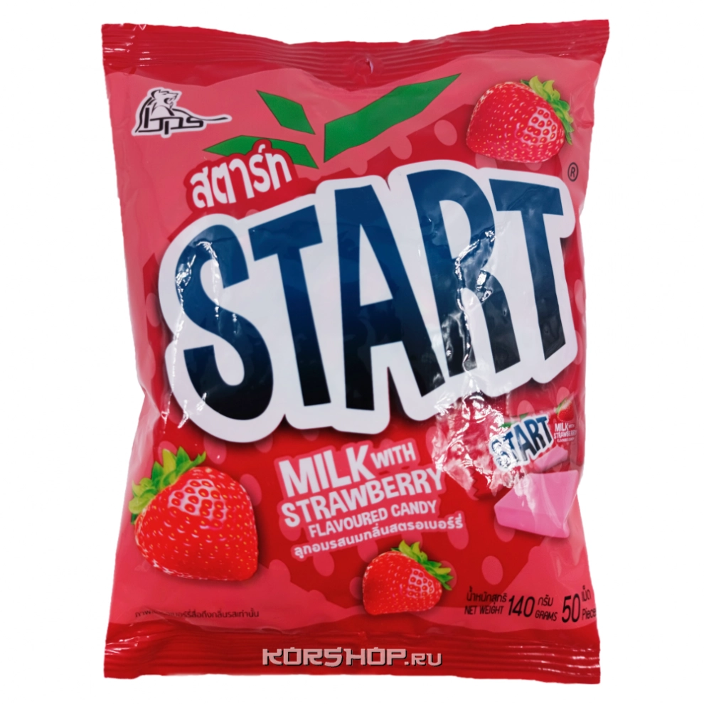 Карамельные конфеты со вкусом клубники с молоком Start Boonprasert, Таиланд, 140 г Карамельные конфеты со вкусом клубники с молоком Start Boonprasert, Таиланд, 140 г