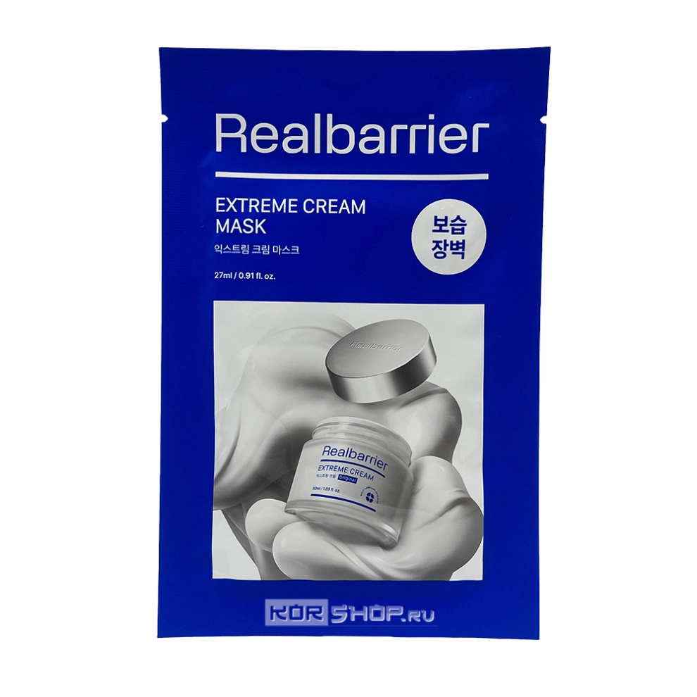 Восстанавливающая тканевая маска с церамидами Extreme Cream Mask Real Barrier, Корея, 27 мл Восстанавливающая тканевая маска с церамидами Extreme Cream Mask Real Barrier, Корея, 27 мл