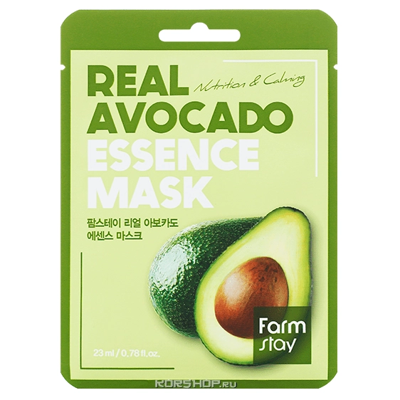 Тканевая маска с экстрактом авокадо Real Avocado Essence Mask FarmStay, Корея, 23 мл Тканевая маска с экстрактом авокадо Real Avocado Essence Mask FarmStay, Корея, 23 мл