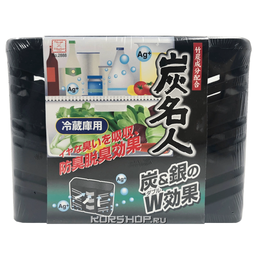 Дезодорант поглотитель неприятных запахов для общего отделения холодильника с древесным углем и ионами серебра Kokubo, Япония, 60 г Дезодорант поглотитель неприятных запахов для общего отделения холодильника с древесным углем и ионами серебра Kokubo, Япония, 60 г