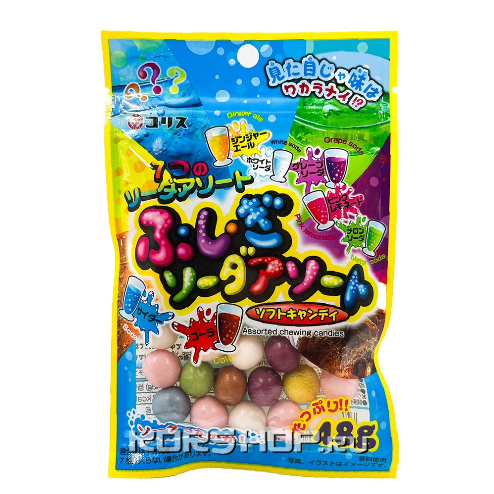 Жевательные конфеты ассорти 7 вкусов Fushigi Soda Coris, Япония, 48 г Жевательные конфеты ассорти 7 вкусов Fushigi Soda Coris, Япония, 48 г