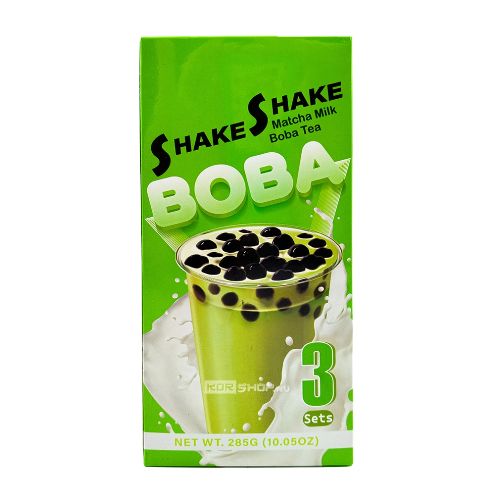 Набор для приготовления напитка Бабл Ти со вкусом чая Матча (на 3 порции) Shake Shake Matcha Milk Boba Tea, Китай, 285 г Набор для приготовления напитка Бабл Ти со вкусом чая Матча (на 3 порции) Shake Shake Matcha Milk Boba Tea, Китай, 285 г