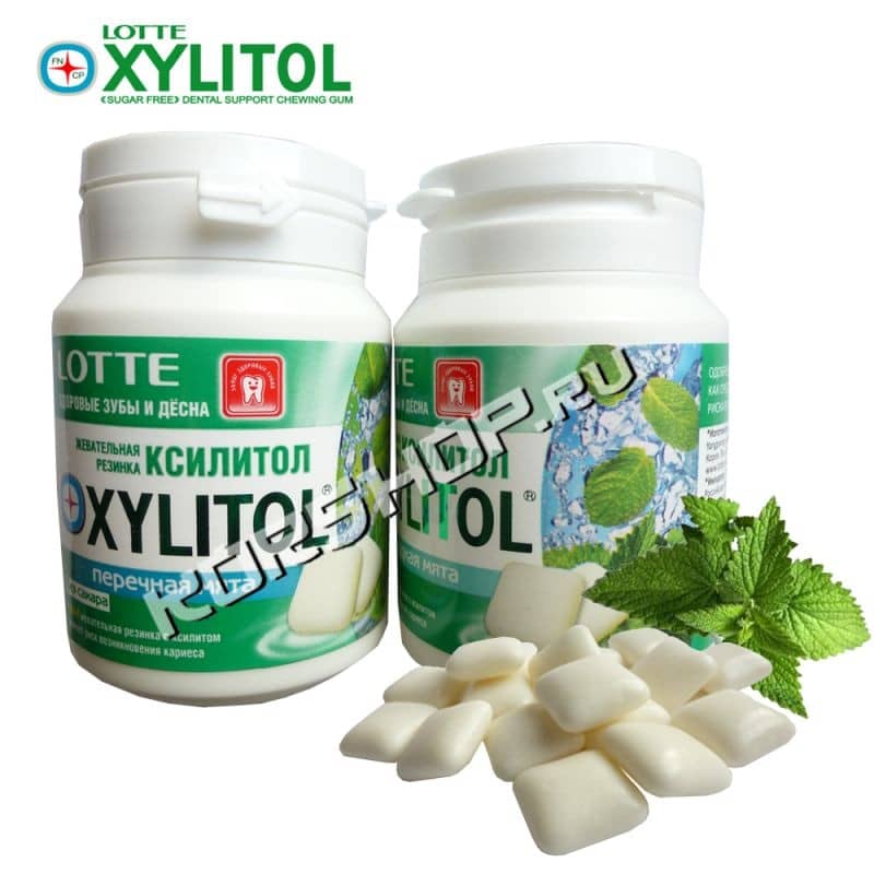Жевательная резинка без сахара Ксилитол (Xylitol) перечная мята 60г