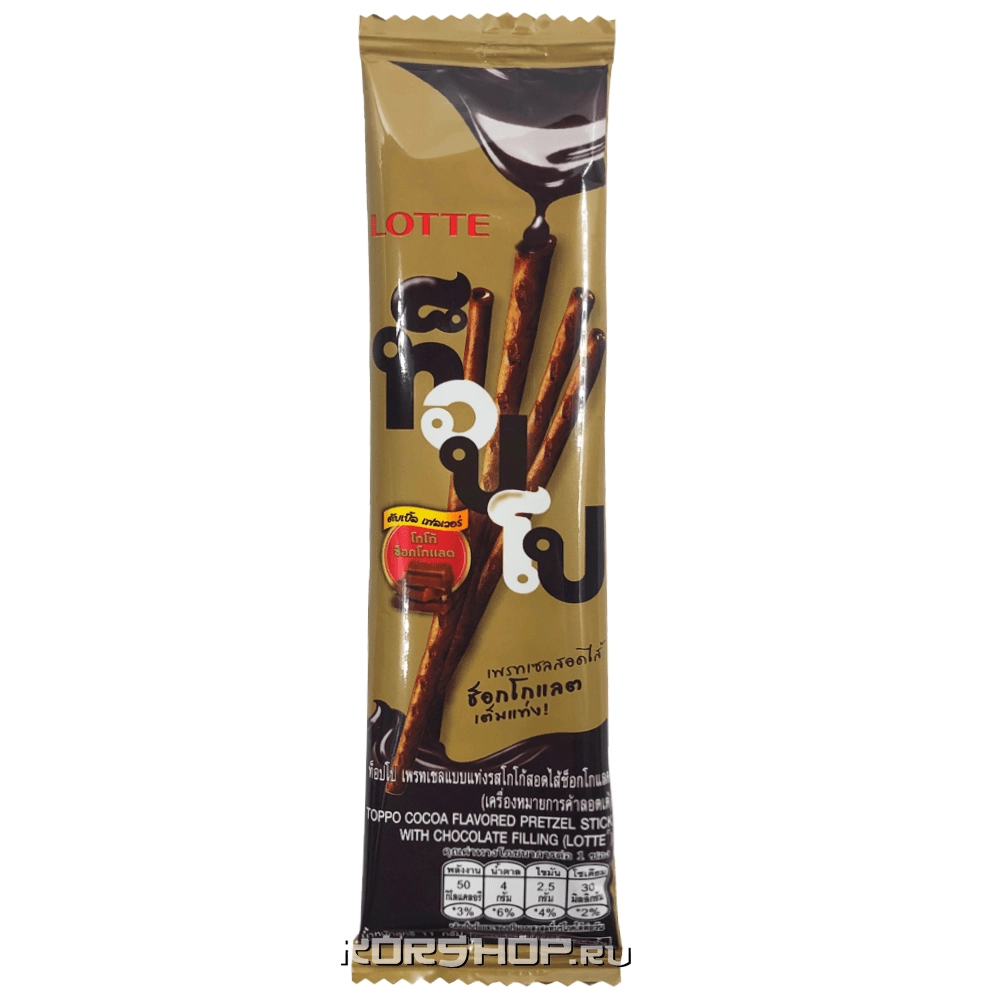 Бисквитные палочки с шоколадной начинкой Toppo Thai Lotte (слим пачка), Таиланд, 11 г Бисквитные палочки с шоколадной начинкой Toppo Thai Lotte (слим пачка), Таиланд, 11 г