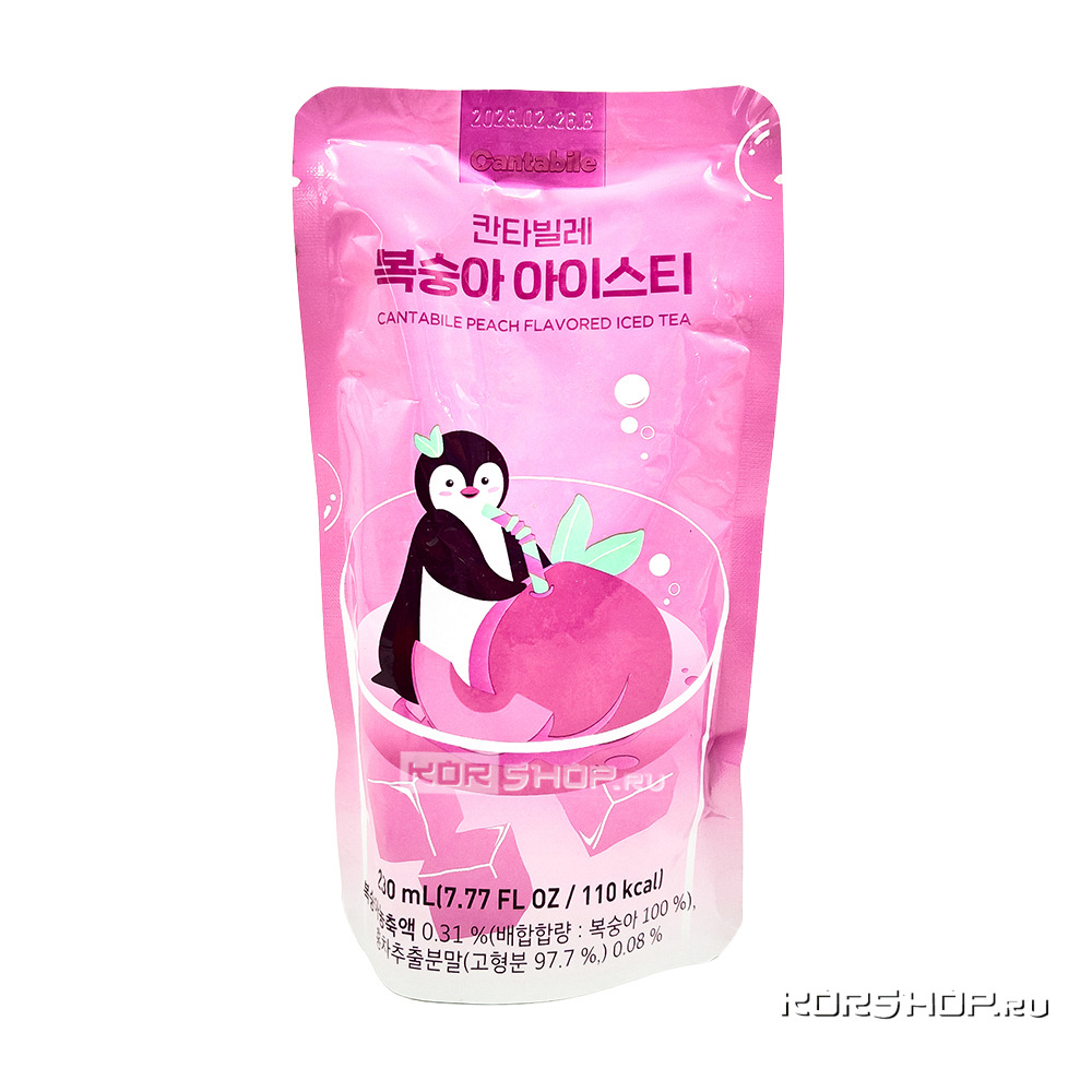 Напиток Холодный персиковый чай (Peach Flavored Iced Tea) Кантабиле / Cantabile, Корея, 230 мл