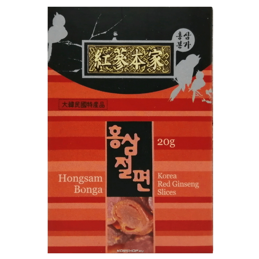 Слайсы из красного корейского женьшеня Gold Hongsam Bonga, Корея, 200 г.