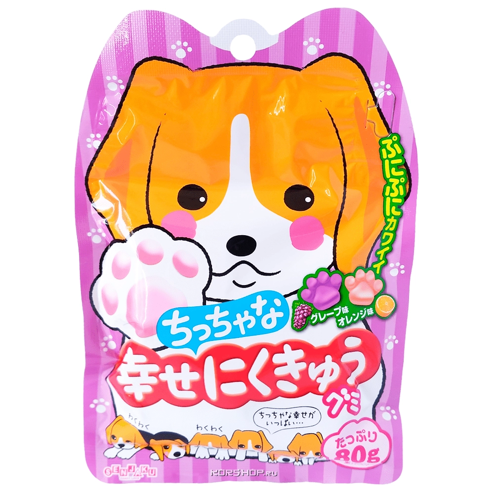 Жевательный мармелад со вкусом винограда и апельсина Senjaku, Япония, 80 г