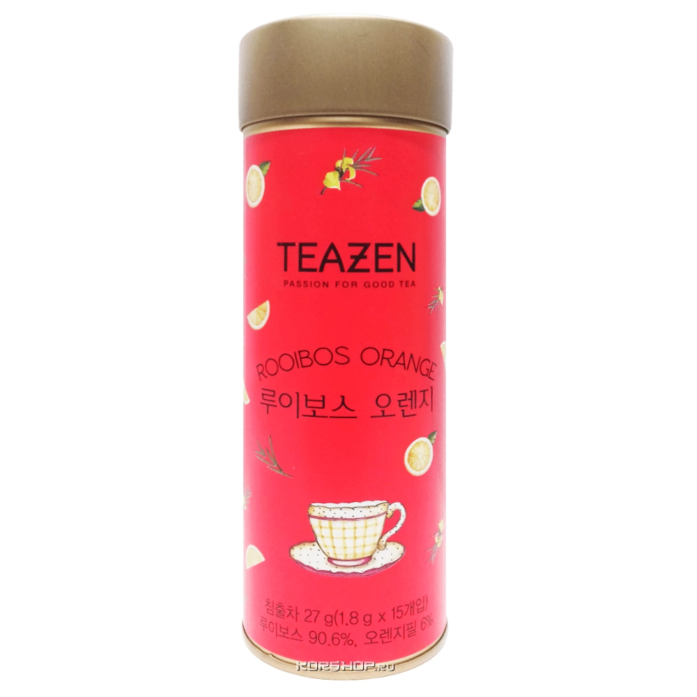 Чай в пирамидках «Апельсиновый Ройбос» Teazen (1,8 г*15 шт.), Корея, 27 г