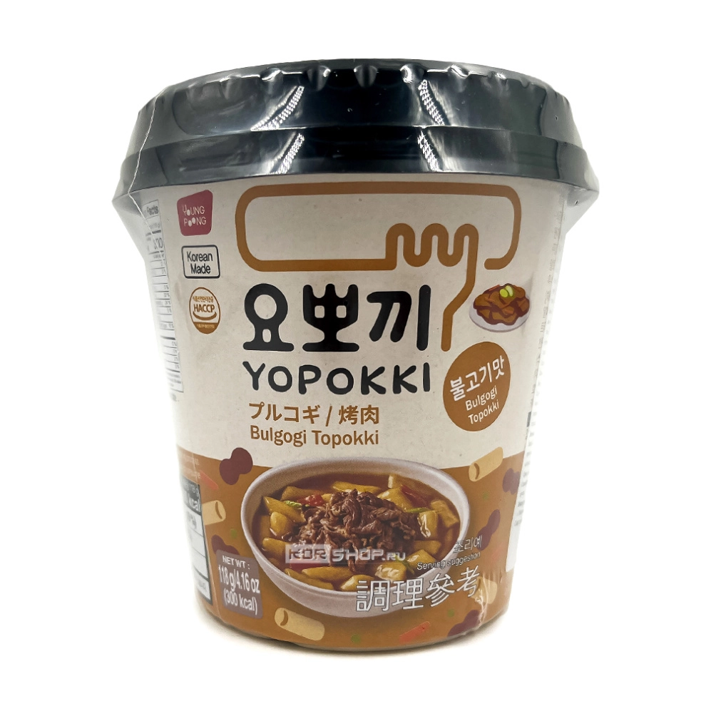 Токпокки со вкусом Бульгоги (стакан) Bulgogi Topokki Yopokki, Корея, 118 г Токпокки со вкусом Бульгоги (стакан) Bulgogi Topokki Yopokki, Корея, 118 г