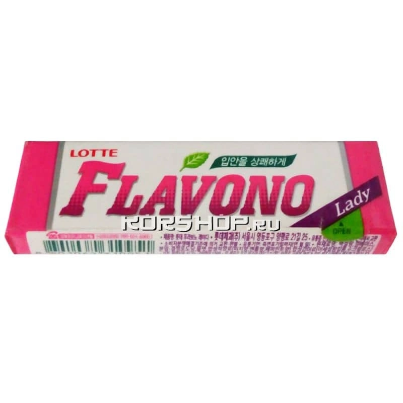 Жевательная резинка Flavono Lady (персик и мята) Lotte, Корея, 14 г