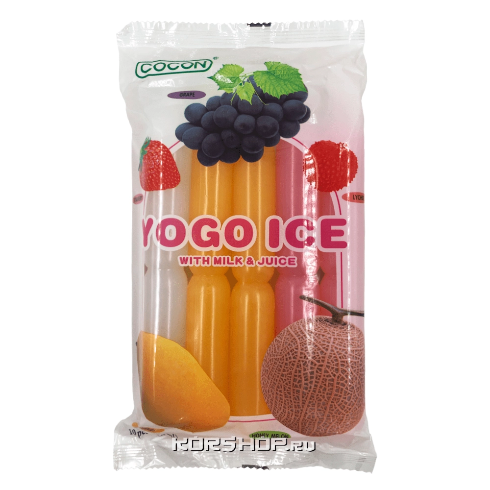 Жидкий фруктовый лед для заморозки (ассорти) Yogo Ice Cocon, Малайзия, 450 мл Жидкий фруктовый лед для заморозки (ассорти) Yogo Ice Cocon, Малайзия, 450 мл