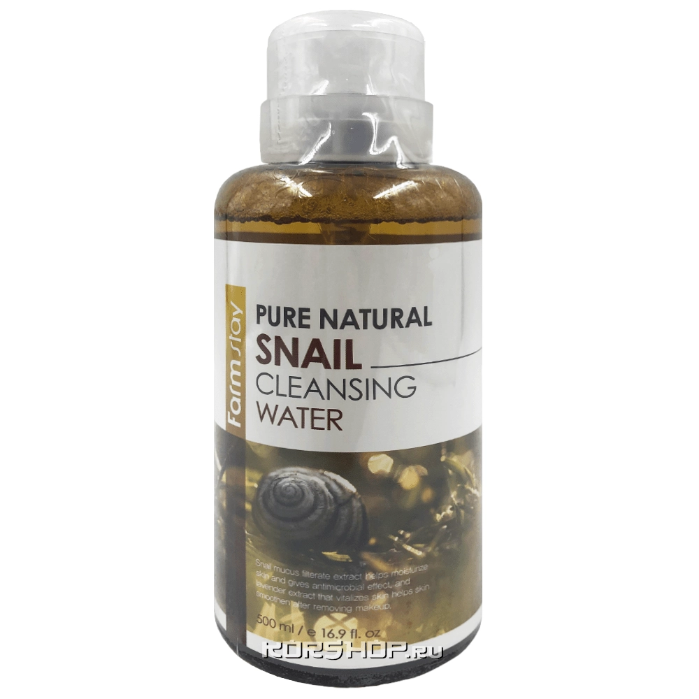 Очищающая вода с муцином улитки FarmStay, Корея, 500 мл