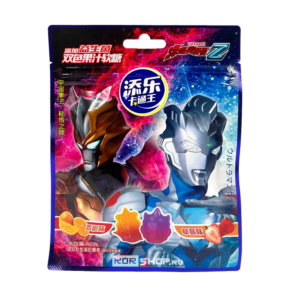 Жевательный мармелад с пробиотиками Клубника Апельсин Ultraman Tala's, Китай, 60 г