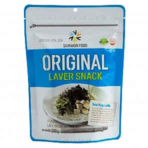 Обжаренные хлопья из морских водорослей Оригинальные Samwon Food, Корея, 20 г