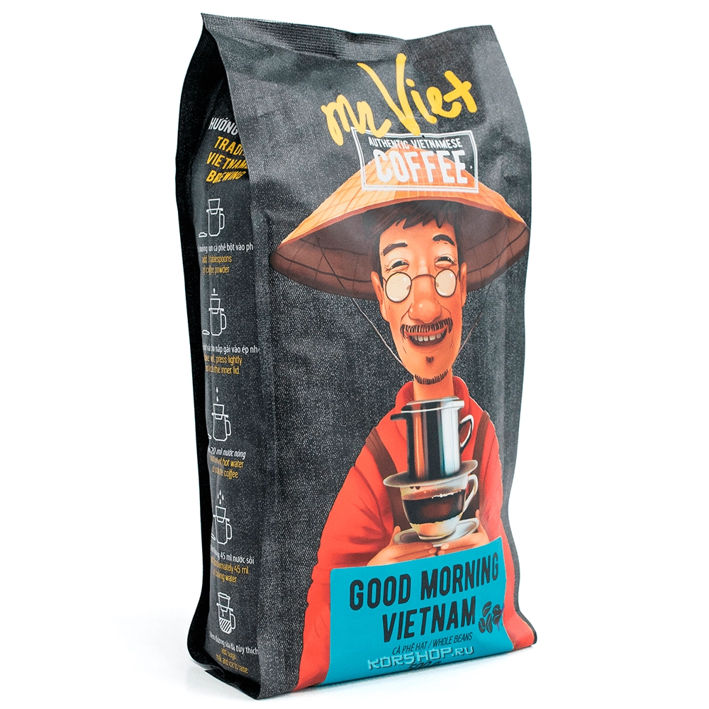 Цельнозерновой кофе «Доброе утро, Вьетнам» Mr.Viet, Вьетнам, 500 г Цельнозерновой кофе «Доброе утро, Вьетнам» Mr.Viet, Вьетнам, 500 г