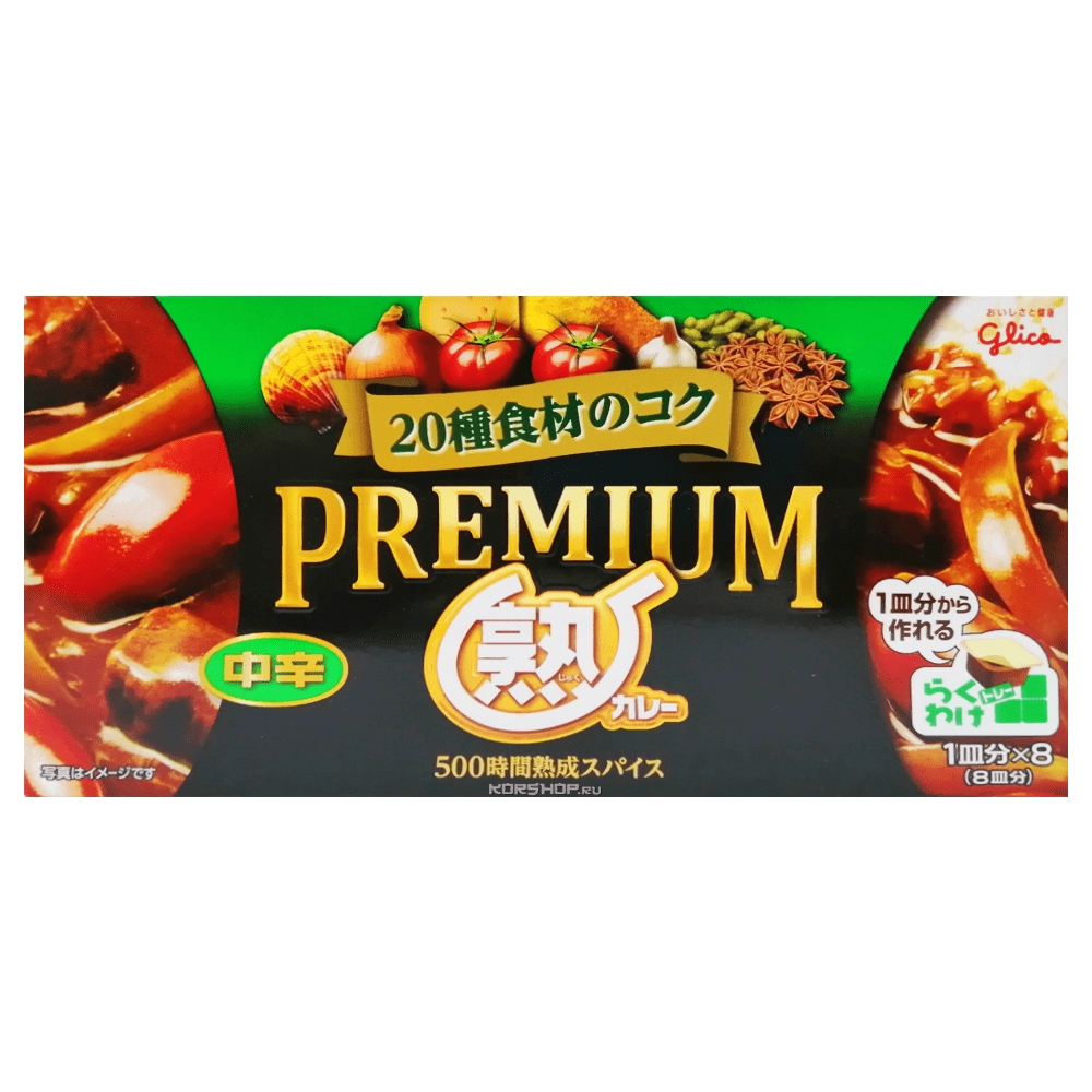 Соус карри среднеострый Premium Glico (8 порций), Япония, 160 г Соус карри среднеострый Premium Glico (8 порций), Япония, 160 г