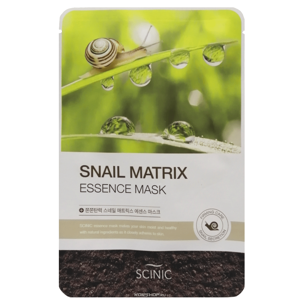 Тканевая маска с муцином улитки Snail Matrix Essence Mask Scinic, Корея, 20 мл