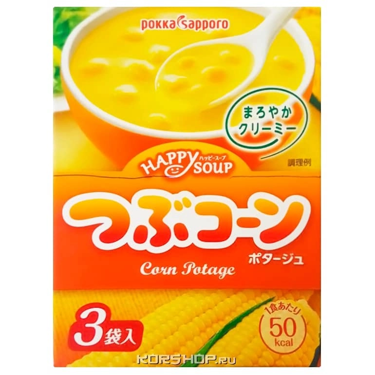 Кукурузный суп-пюре Pokka Sapporo (3 порции), Япония, 37,8 г Кукурузный суп-пюре Pokka Sapporo (3 порции), Япония, 37,8 г