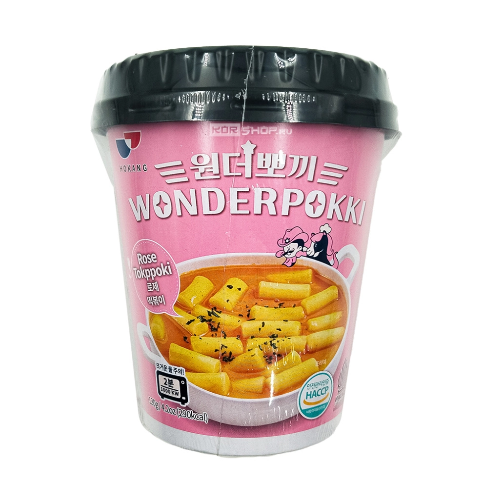 Токпокки в соусе Розе Rose Tteokbokki Wonderpokki Hokang, Корея, 120 г Токпокки в соусе Розе Rose Tteokbokki Wonderpokki Hokang, Корея, 120 г