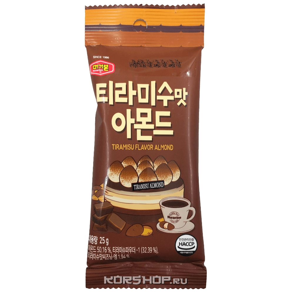 Обжаренный миндаль со вкусом тирамису Murgerbon, Корея, 25 г