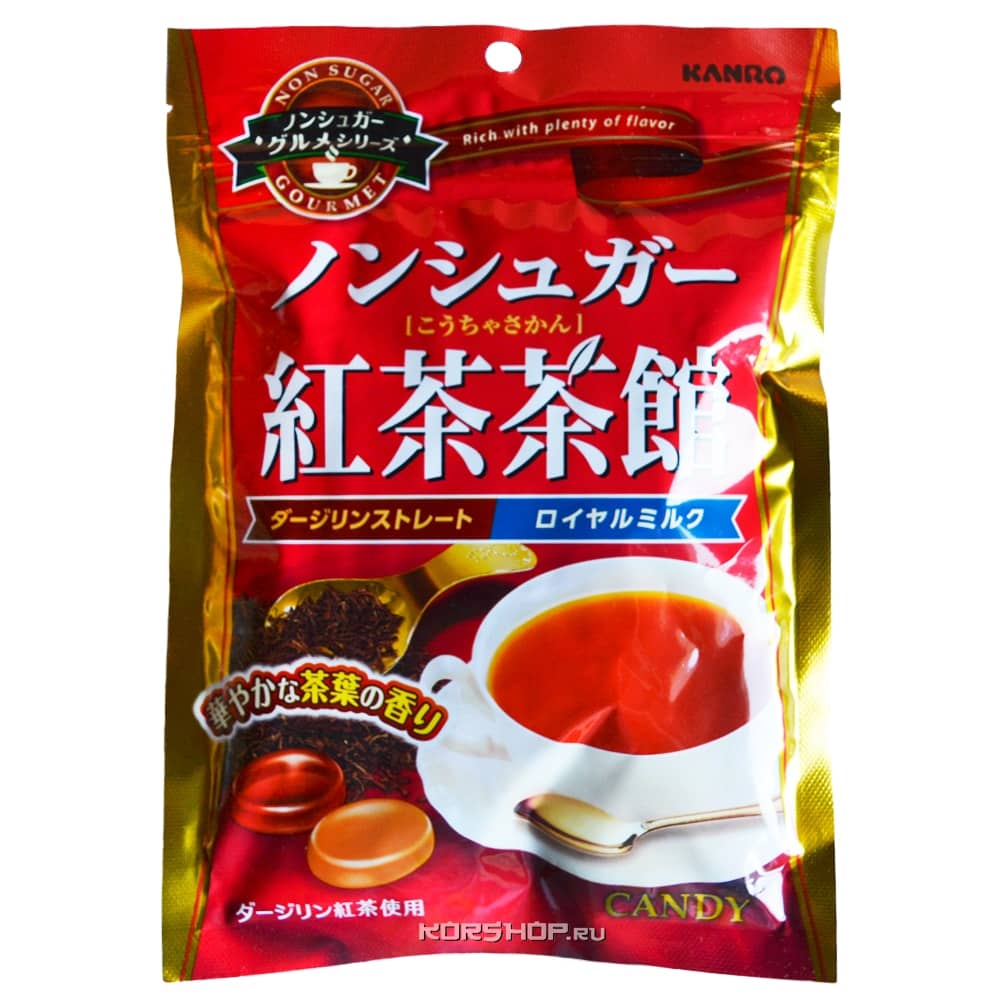 Леденцы со вкусом черного чая без сахара Kanro, Япония, 72 г...