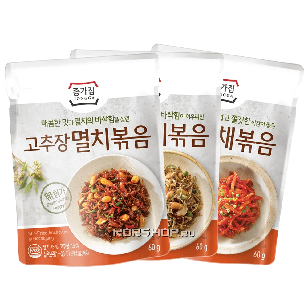 Набор из 3-х закусок Jongga, Корея Набор из 3-х закусок Jongga, Корея