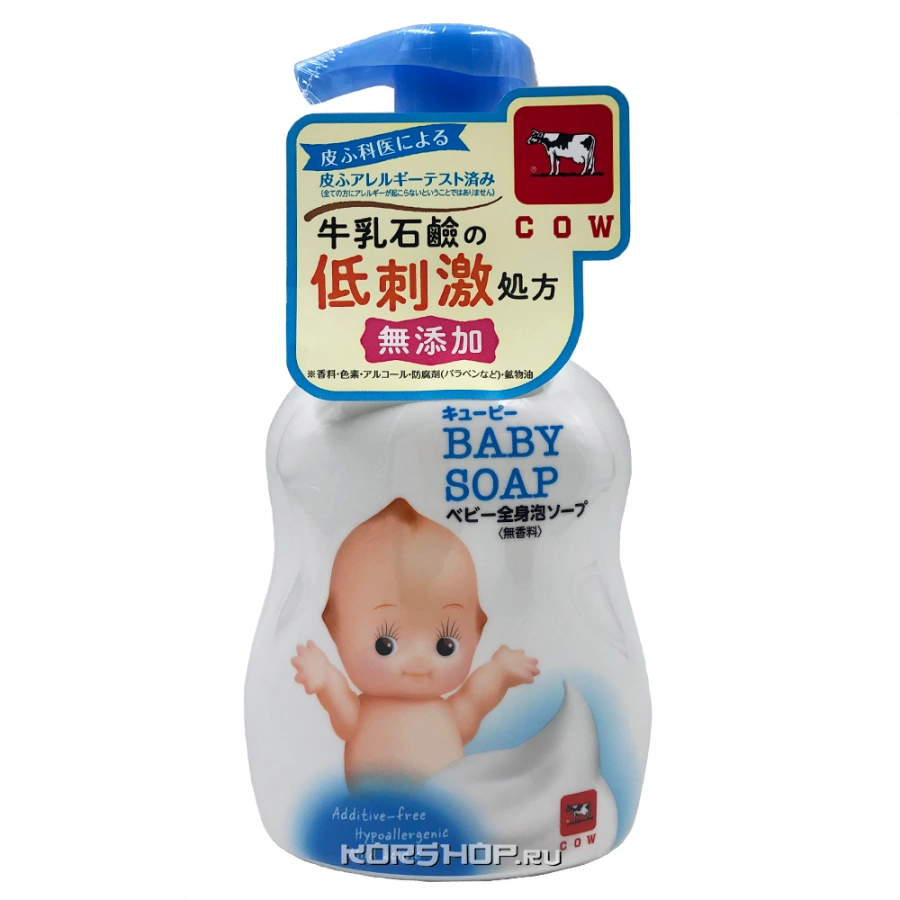 Увлажняющее детское жидкое мыло без аромата Kewpie Cow Brand, Япония, 400 мл Увлажняющее детское жидкое мыло без аромата Kewpie Cow Brand, Япония, 400 мл
