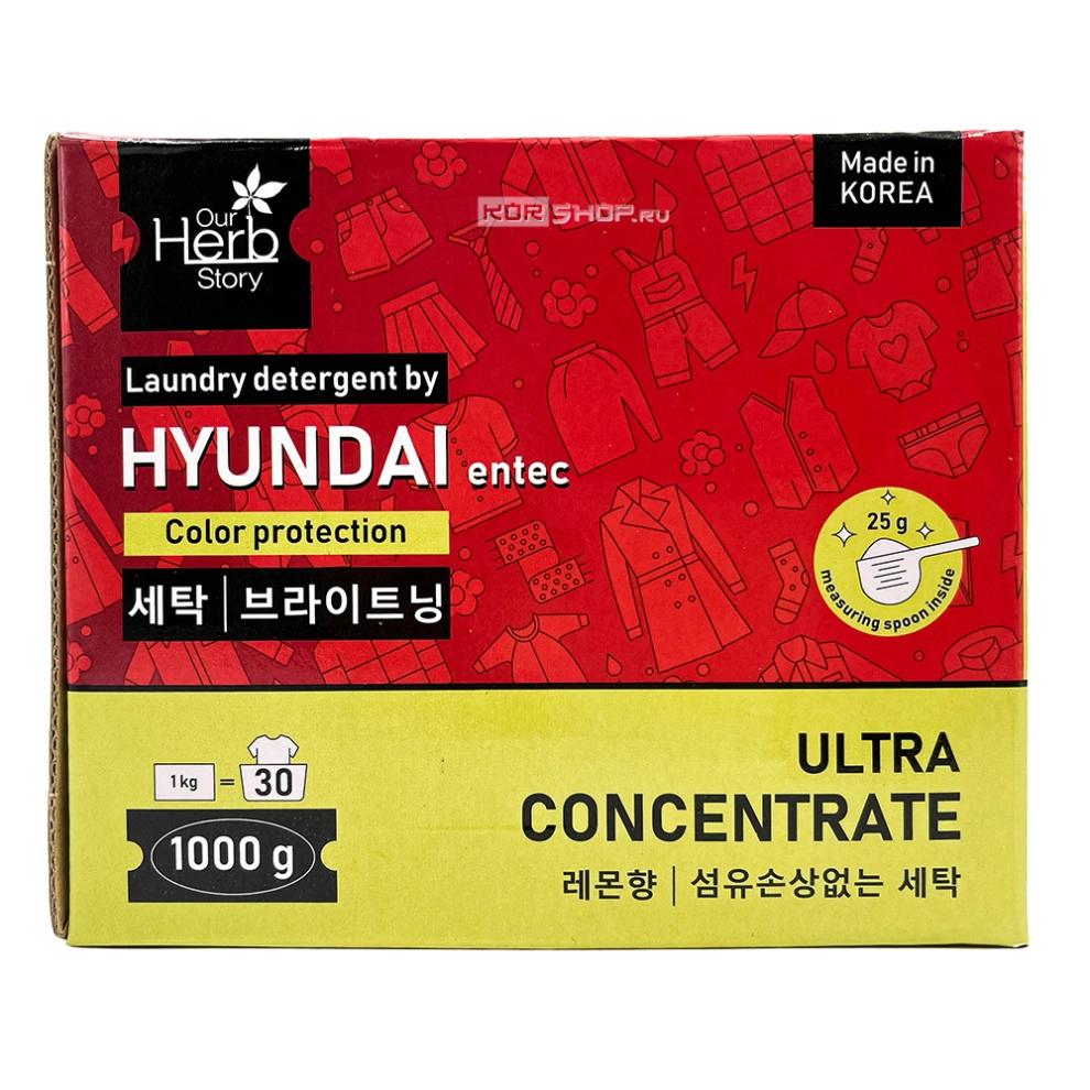 Стиральный порошок Защита цветных тканей Our Herb Story Hyundai, Корея, 1 кг