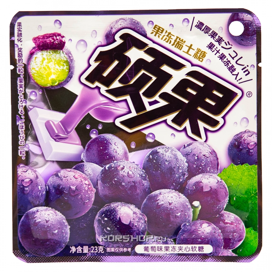 Жевательные конфеты Виноград Fruit Jelly, Китай, 23 г Жевательные конфеты Виноград Fruit Jelly, Китай, 23 г