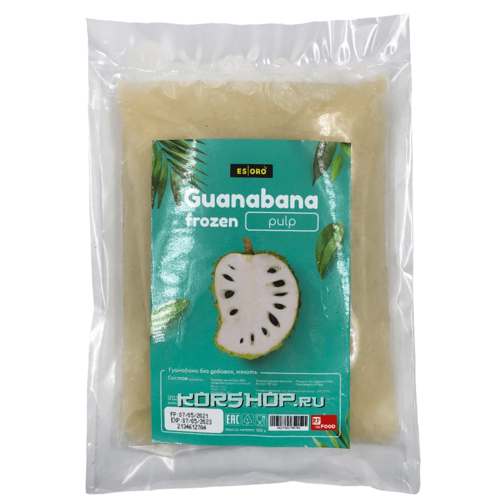 Гуанабана замороженная без добавок (мякоть) Esoro, Перу, 500 г