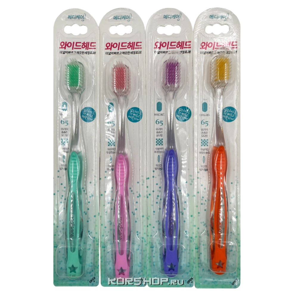 Зубная щетка для взрослых с широкой щетиной Wide Head Medicare, Корея Зубная щетка для взрослых с широкой щетиной Wide Head Medicare, Корея