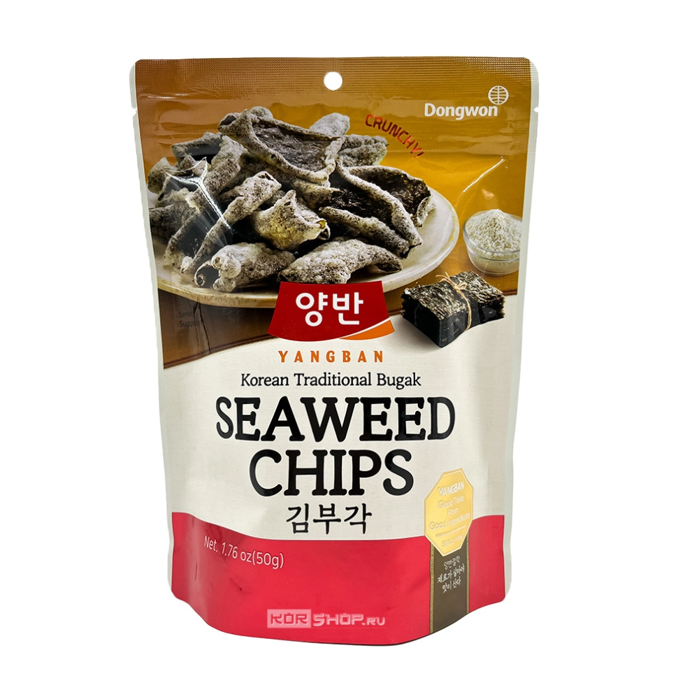 Хрустящие чипсы из морских водорослей Dongwon, Корея, 50 г